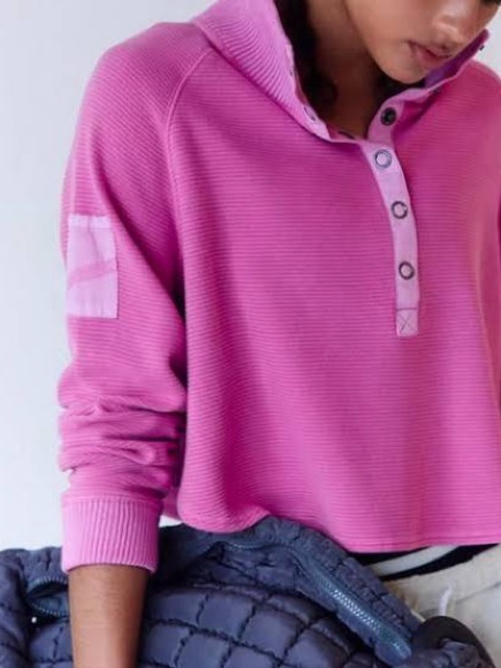 FP Movement Free People So Fly Henley Size Medium Pink